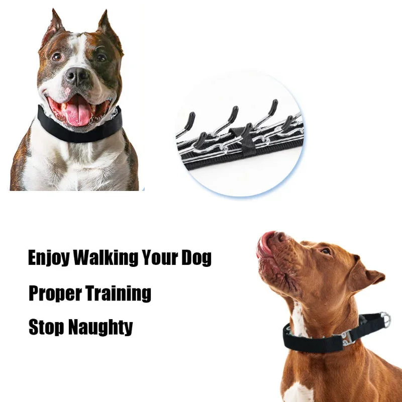 Dog Training Prong Collar with Quick Release Buckle & Nylon Cover - Pookyy